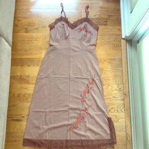 Vintage slip dress brown